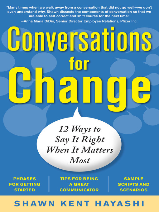 Title details for Conversations for Change by Shawn Kent . Hayashi - Wait list